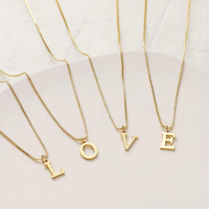 18K GOLD PLATED INITIAL NECKLACE